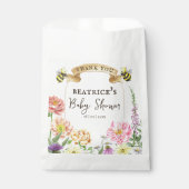 Sachets En Papier Elégante abeille et Fleur sauvage Merci Baby showe (Devant)