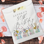 Sachets En Papier Elégante aquarelle florale 80e anniversaire