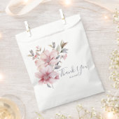 Sachets En Papier Elégante aquarelle Merci floral rose doux (Coupé)