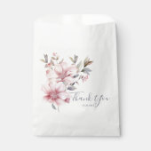 Sachets En Papier Elégante aquarelle Merci floral rose doux (Devant)