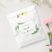 Sachets En Papier Elégante aquarelle Olive Greenery Mariage or (Scellé)