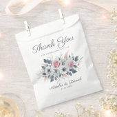 Sachets En Papier Elégante aquarelle rose Roses Mariage Merci (Coupé)