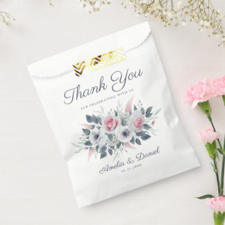 Sachets En Papier Elégante aquarelle rose Roses Mariage Merci