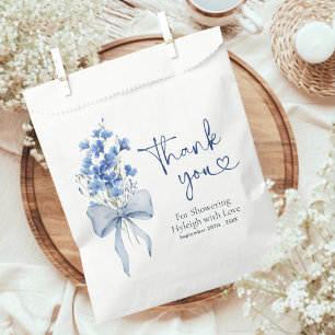 Sachets En Papier Élégante Baby Shower avec des Hydrangeas Bleu Pous