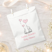 Sachets En Papier Élégante Bébée Fille Coeur Rose Ballons & Eléphant (Coupé)