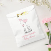 Sachets En Papier Élégante Bébée Fille Coeur Rose Ballons & Eléphant (Scellé)