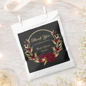 Sachets En Papier Elégante bougogne fleurs or noir mariage (Coupé)