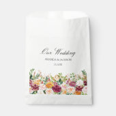 Sachets En Papier Élégante calligraphie Aquarelle Rose Mariage de fl (Devant)