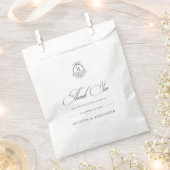 Sachets En Papier Élégante calligraphie noir et blanc Mariage Monogr (Coupé)