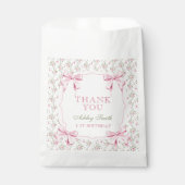 Sachets En Papier Elégante coquette Bow rose Merci d'anniversaire (Devant)