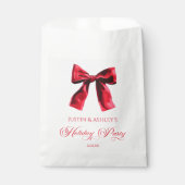 Sachets En Papier Élégante Coquette Rouge Bow Fête de Vacances (Devant)