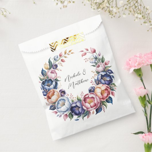 Sachets En Papier Élégante couronne Florale pour Mariage (Scellé)