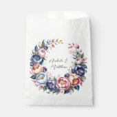 Sachets En Papier Élégante couronne Florale pour Mariage (Devant)