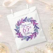 Sachets En Papier Élégante couronne rose violet 65e anniversaire (Coupé)