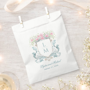 Sachets En Papier Élégante crête Rose avec mâchoire Mariage de mon