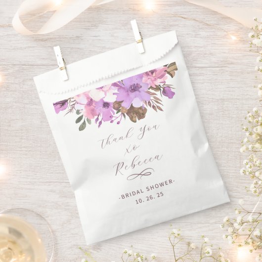 Sachets En Papier Élégante Fête de Mariage Florale (Coupé)