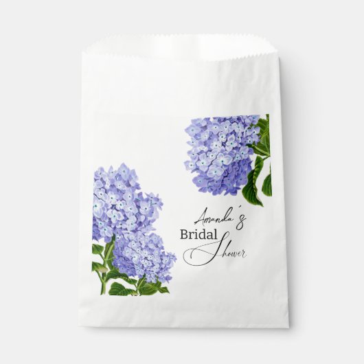 Sachets En Papier Elégante Fête des mariées Florale Blue Hydrangea (Devant)