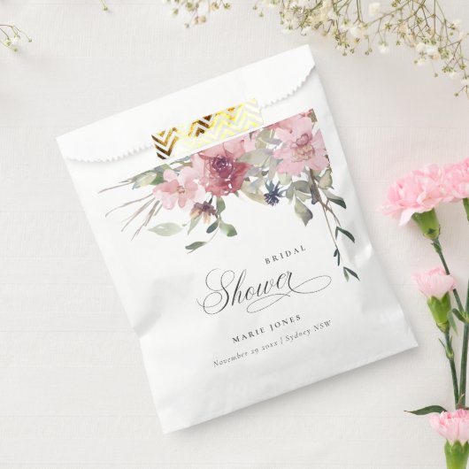 Sachets En Papier Elégante Fête des mariées florale Rose Dusky (Scellé)
