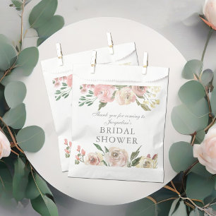 Sachets En Papier Élégante Fête des mariées florale rose rose