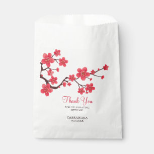 Sachets En Papier Élégante fleur de cerisier rouge Sakura Merci flor