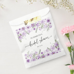 Sachets En Papier Elégante Flore violette Fête des mariées Favoriser