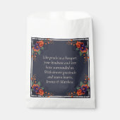 Sachets En Papier Elégante Gratitude florale gothique 3D (Devant)