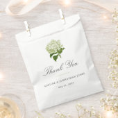 Sachets En Papier Elégante Hydrangée blanche et verte (Coupé)