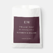 Sachets En Papier Elégante laque simple cerise, Mariage Monogramme (Devant)