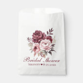 Sachets En Papier Elégante Peony rose Bourgogne Fête des mariées flo (Devant)