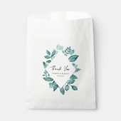 Sachets En Papier Elégante Turquoise verdure Mariage d'aquarelle (Devant)