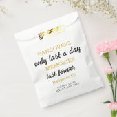 Sachets En Papier Élégante Typographie Mariage de Hangover Noir & Or (Scellé)