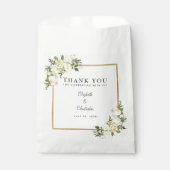Sachets En Papier Élégante verdure botanique Merci Mariage (Devant)