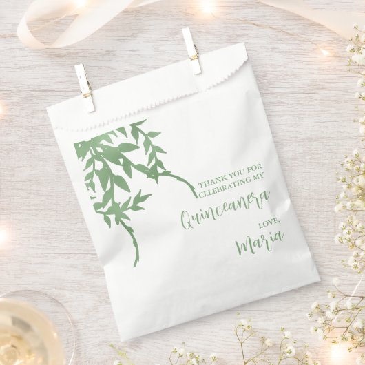 Sachets En Papier Elégante verdure Quinceañera (Coupé)