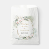 Sachets En Papier Elégante verdure rose blush et mariage or (Devant)