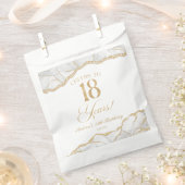 Sachets En Papier Elégante White Gold Agate 18e fête d'anniversaire (Coupé)