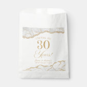 Sachets En Papier Elégante White Gold Agate 30e anniversaire fête (Devant)