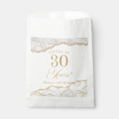 Sachets En Papier Elégante White Gold Agate 30e fête d'anniversaire (Devant)