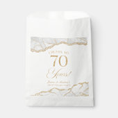 Sachets En Papier Elégante White Gold Agate 70e Anniversaire Party (Devant)