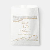 Sachets En Papier Elégante White Gold Agate 75e fête d'anniversaire (Devant)