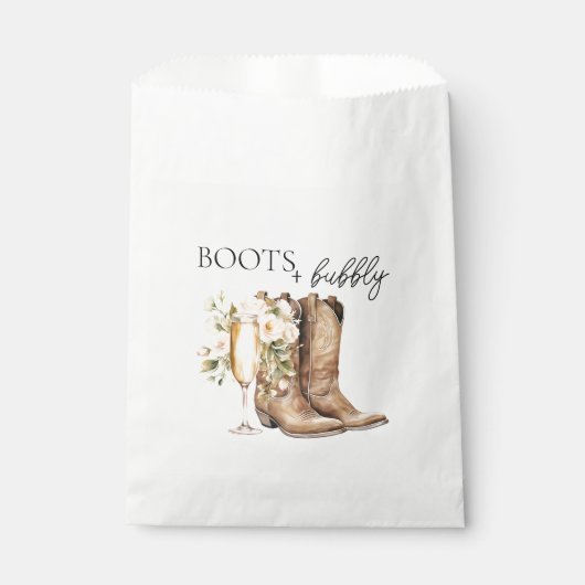 Sachets En Papier Élégantes Bottes et Mariage à Bubbly (Devant)
