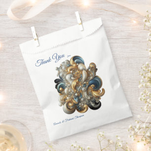 Sachets En Papier Élégantes perruques chic en or, argent, bleu, jaun