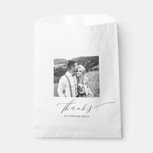 Sachets En Papier Elegat Calligraphie Mariage photo Merci (Devant)