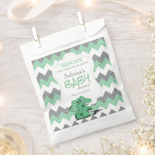 Sachets En Papier Éléphant de bébé drôle vert Chevron mignon