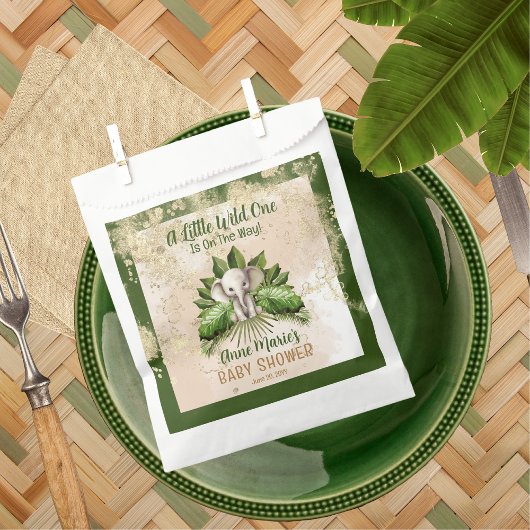 Sachets En Papier Elephant Little Wild One Est En Chemin Baby shower