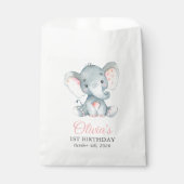 Sachets En Papier Eléphant mignon, petit éléphant, premier anniversa (Devant)