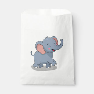 Sachets En Papier Éléphant Mignon Portant un Cadeau