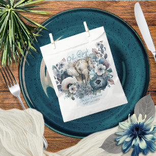 Sachets En Papier Elephant Oh garçon Baby shower Floral bleu