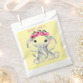 Sachets En Papier Elephant pink girl baby shower favor (Coupé)