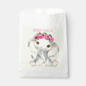 Sachets En Papier Elephant pink girl baby shower favor (Devant)