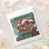 Sachets En Papier Elfs de Noël afro-américains (Coupé)